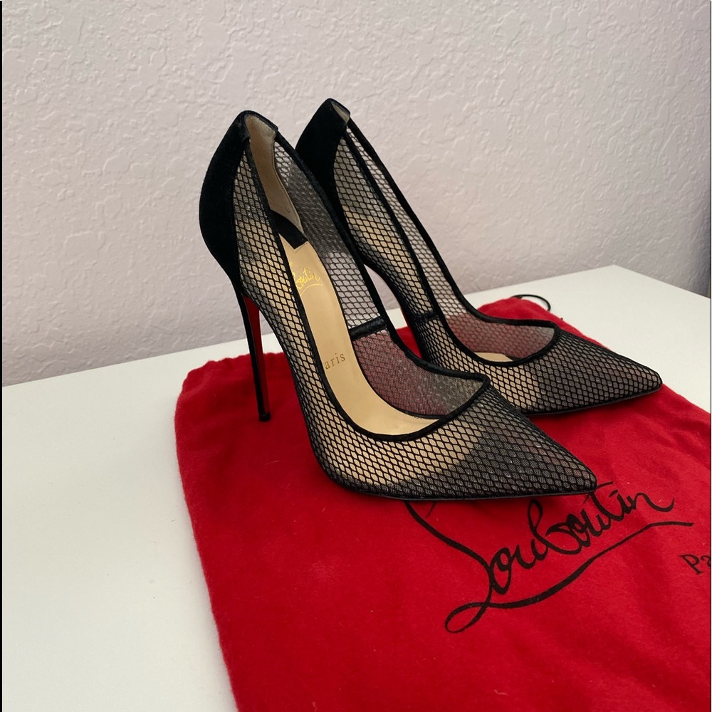CHRISTIAN LOUBOUTIN Black Mesh Heels